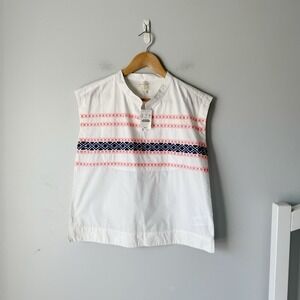 J. Crew Girl's White Embroidered Cotton Poplin Tunic NWT Size 14